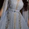Robe traditionnelle bleue pâle avec broderies dorées et argentées (Copy) (Copy)